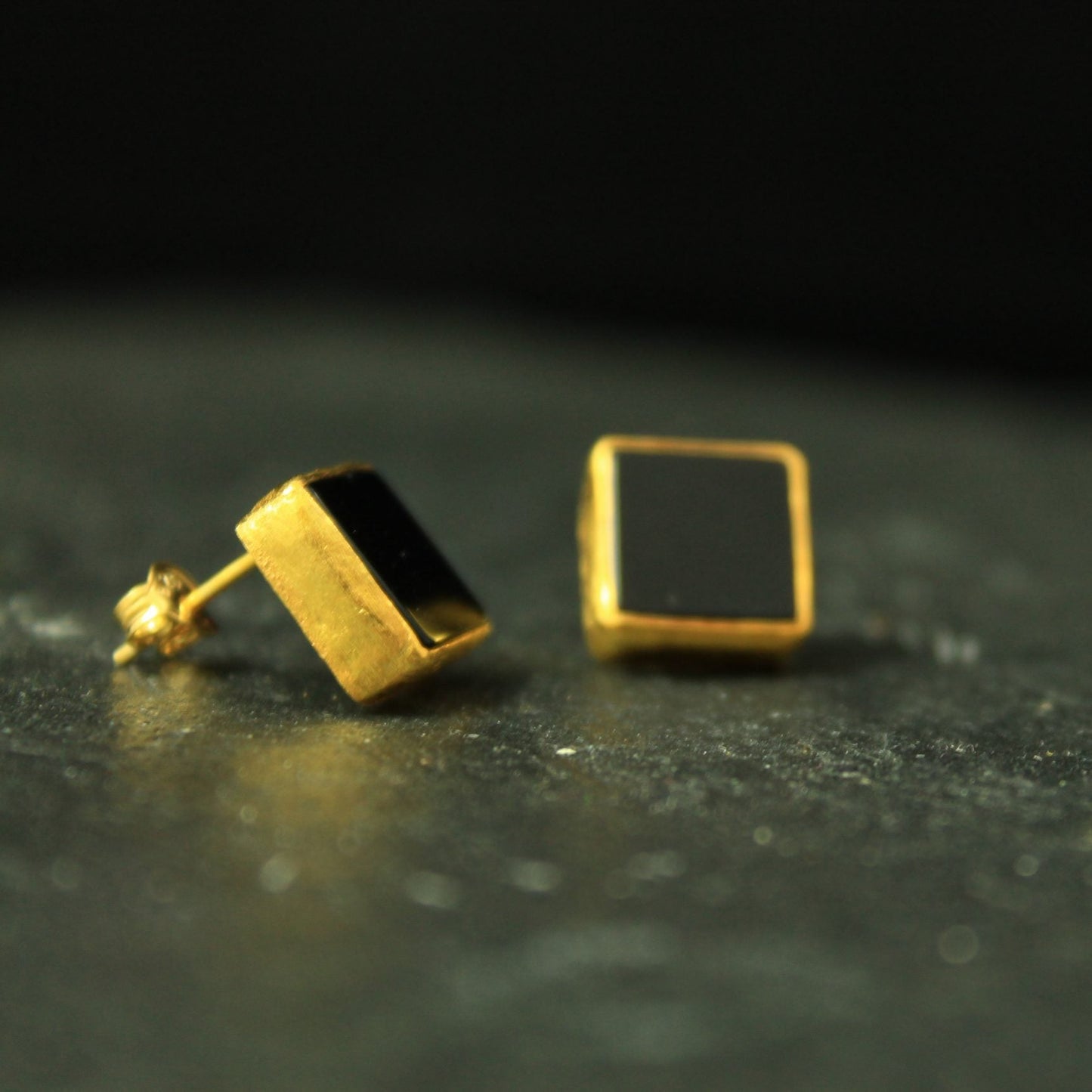 ONYX ohrringe gold