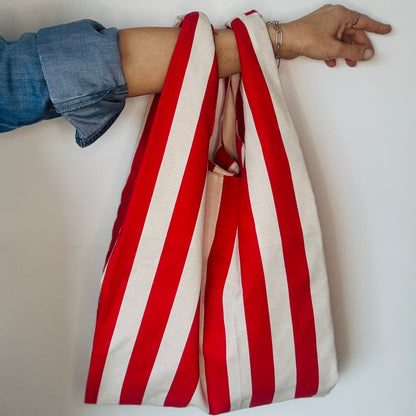 LORI ROT/WEISS Beuteltasche