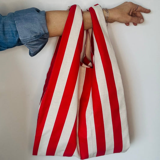 LORI ROT/WEISS Beuteltasche