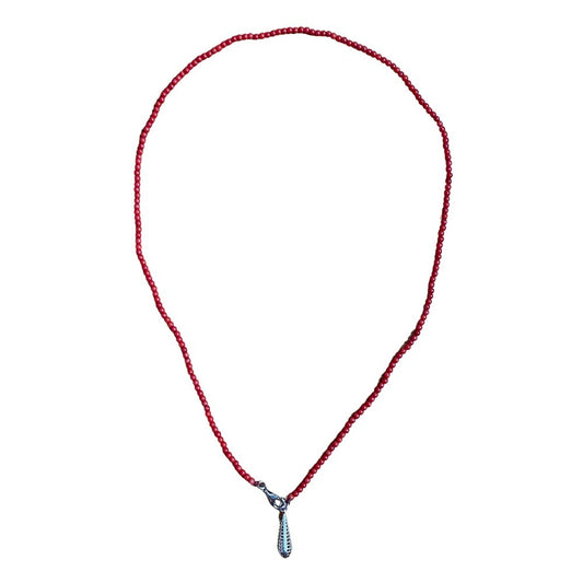 KOKI Perlenkette Rot/Silber